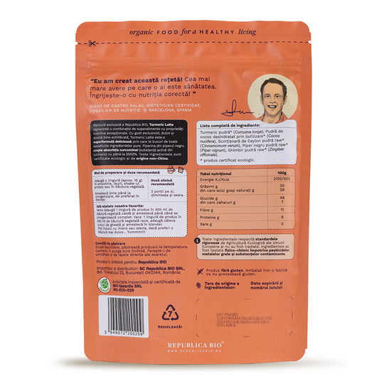 Turmeric Latte, pulbere functionala ecologica Republica BIO, 200 g